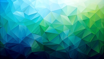 Obraz premium Abstract polygonal background with vibrant shades of blue and green, low poly modern design reminiscent of dynamic energy and creativity, ideal for technology and innovation concepts