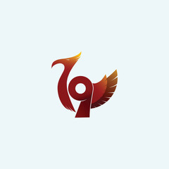 Vector logo number 79 with eagle combination