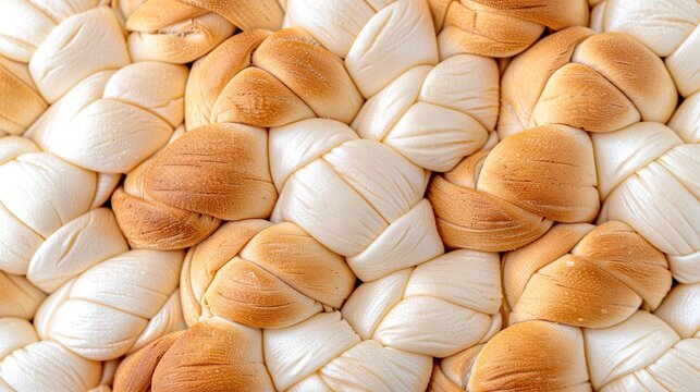   A close-up of several loaves of bread that appear to be photoshopped or artificially designed with an unusual appearance