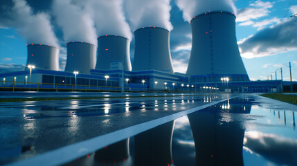 Technicians performing safety drills at a nuclear power plant