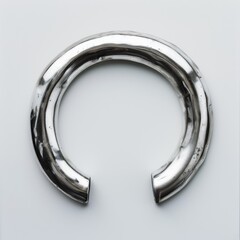 Fototapeta premium Medium shot of horseshoe, isolated on a white background, bright tonality, 