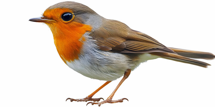 robin isolated on white background, ai generated.