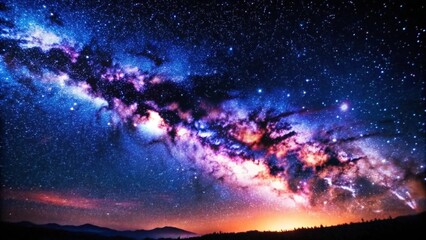 Obraz premium Starry Galaxy Background Digital Paper,Starry Night Sky Background, Cosmic Space Landscape Backdrop ,generative ai 