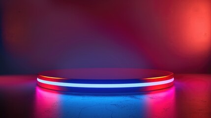 Circular, multi-colored LED illumination, ideal for events or modern home decor.