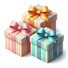 Obraz premium colorfull gift boxes isolated on white