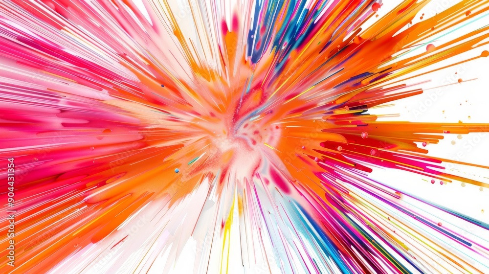 Poster a captivating explosion of colorful lines radiates outward from a central point, creating a vibrant 