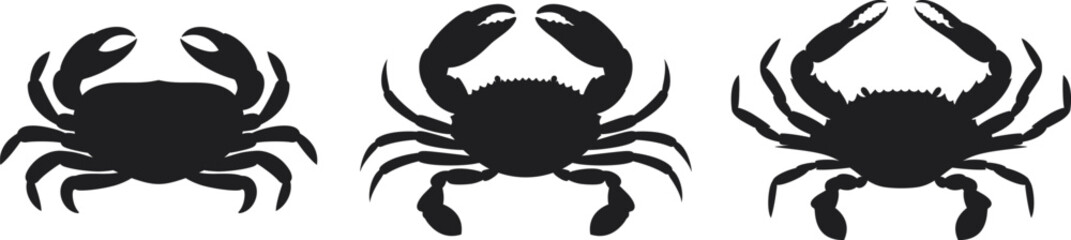 Crab silhouette. Isolated crab on white background