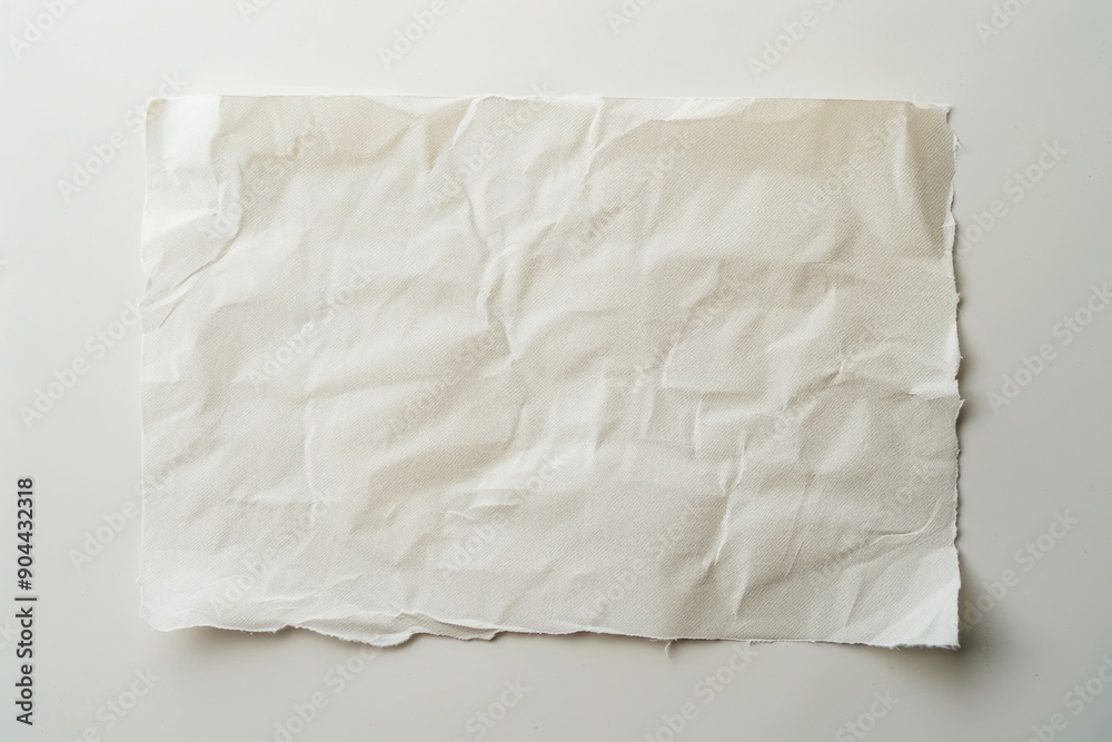 Poster A simple still life image of a blank sheet of white paper placed on a table