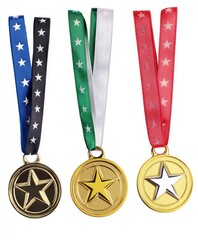 Three medal with gold madel and silver, bronze