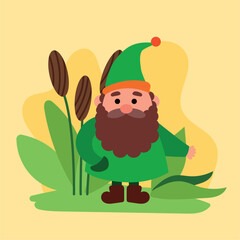 Garden gnome cartoon character Vector