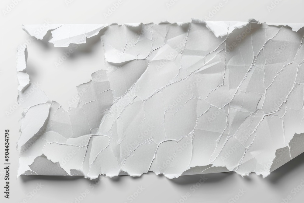 Poster a piece of white paper with torn edges, possibly from a book or document