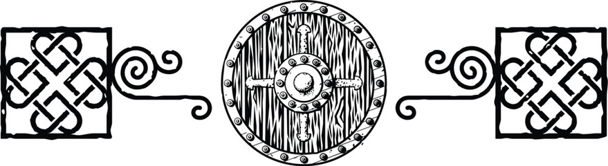 Celtic Knot Header - Square Ends - Round Shield