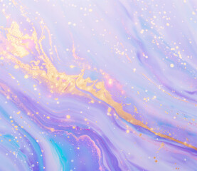 Beautiful marble texture with purple and gold swirls