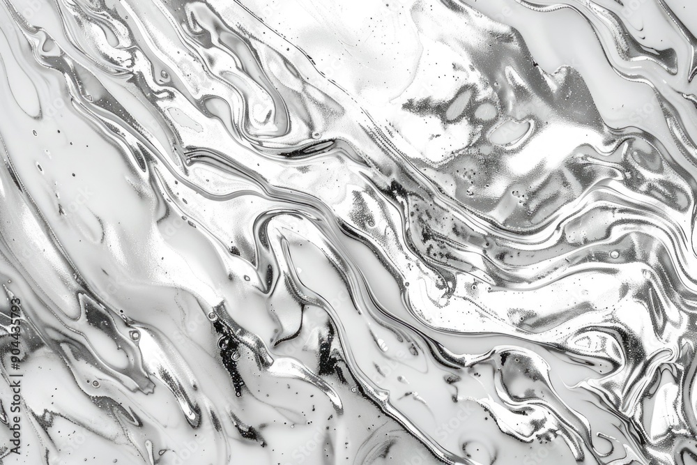Poster a black and white photo of a liquid surface with ripples and patterns