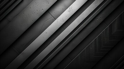 Obraz premium Black background of simple shapes in white and gray on the left side of the frame.