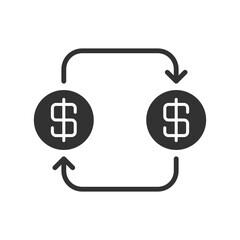 Money Transaction Icon - Dollar Transfer Icon
