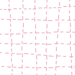 Vector hand drawn cute checkered pattern. Doodle Plaid geometrical simple texture. Crossing lines. Abstract cute delicate pattern ideal for fabric, textile, wallpaper