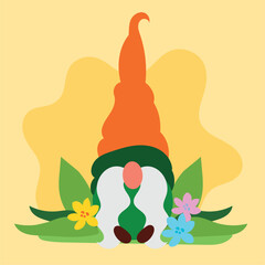 Garden gnome cartoon character Vector