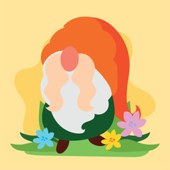 Garden gnome cartoon character Vector