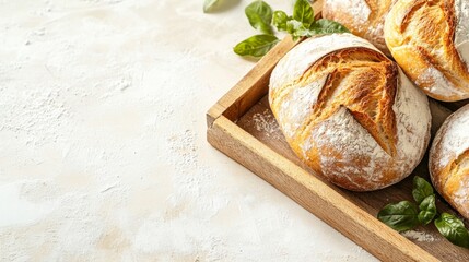 Freshly baked bread and wheat
