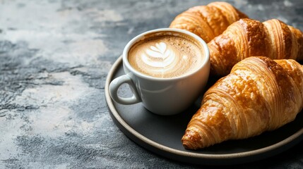 Croissants with a cup of coffee