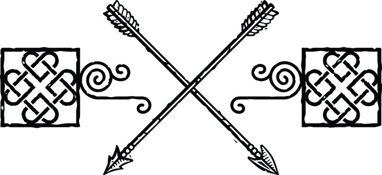 Celtic Knot Header - Square Ends - Crossed Arrows