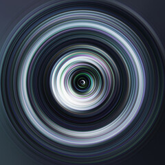 Colorful radial motion effect. Abstract rounded background. Color curves and sphere.