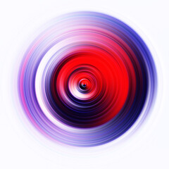 Colorful radial motion effect. Abstract rounded background. Color curves and sphere.