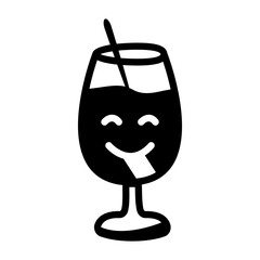 A glyph icon of pina colada