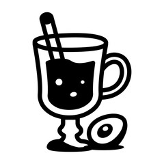 A glyph style icon of brandy eggnog