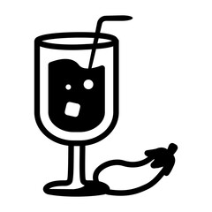 Eggplant juice icon in glyph style 