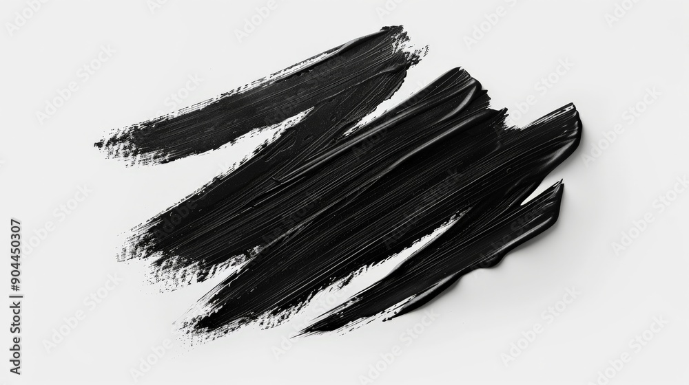 Fototapete this abstract image highlights curved and dynamic black brushstrokes on a white surface, emphasizing