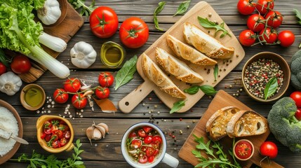 Fototapeta premium Mediterranean Food Ingredients