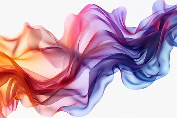 Obraz premium A vibrant wave on a plain white background, perfect for use in designs and illustrations