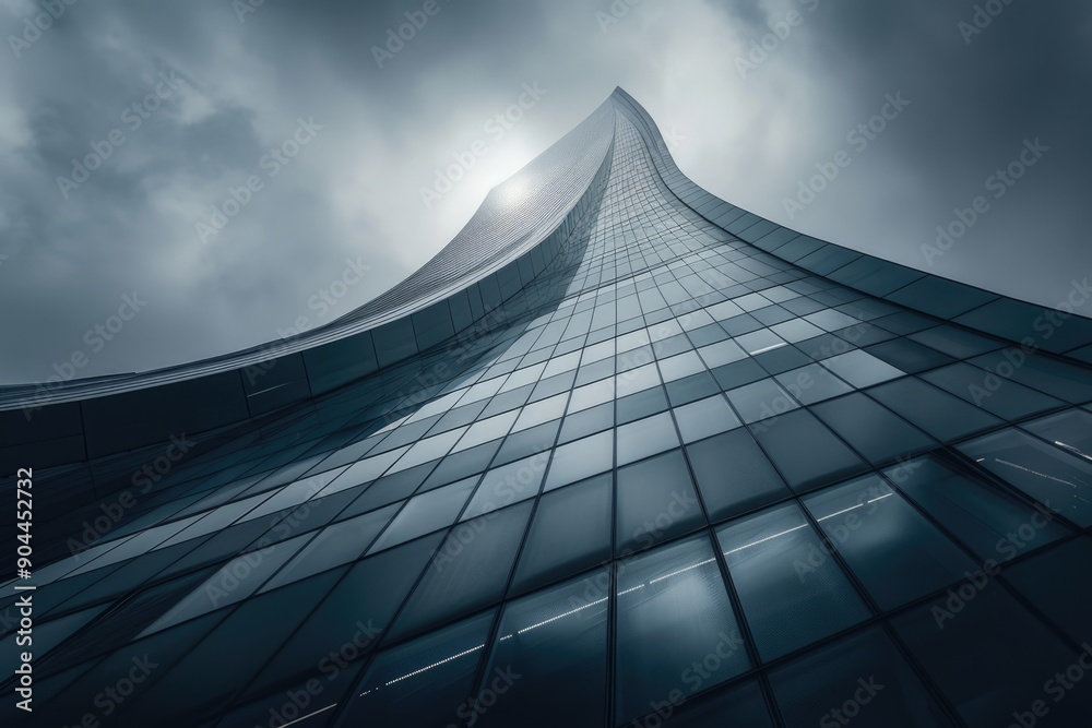 Poster a high-rise building with many windows, suitable for use in architectural or cityscape images