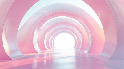 Obraz premium A pink-white tunnel ends in a bright light
