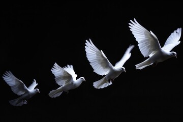 Obraz premium A Group Of Dove Flying