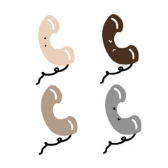 Fototapeta premium Nostalgic Cartoon Phone Vector in Cute Minimalist Design