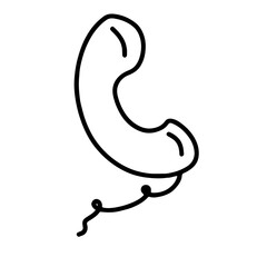 Nostalgic Cartoon Phone Vector in Cute Minimalist Design