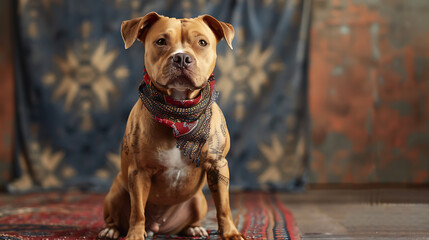 A charming dog seated elegantly