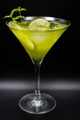 Cocktail with lime and alcohol
