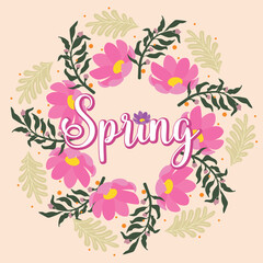 Flowers background Spring card Vector