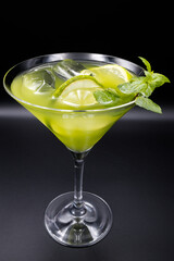 Cocktail with lime and alcohol
