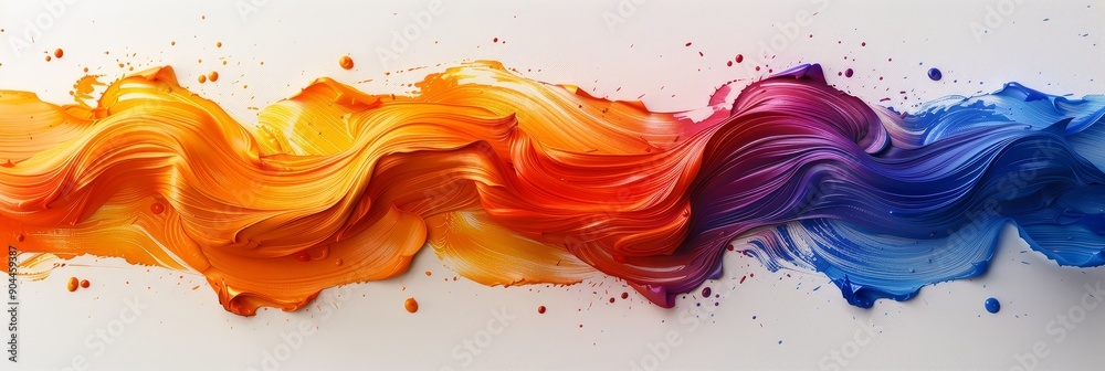 Poster Dynamic abstract artwork with colorful waves against a dark background, highlighting vibrant hues and fluid motion in a modern visual style, Generative AI