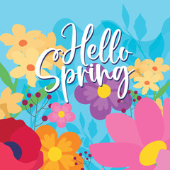 Flowers background Spring card Vector