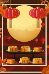 Mid-Autumn Festival Mooncakes and Lanterns