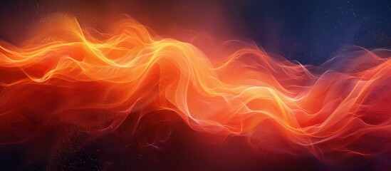 Obraz premium Abstract Wavy Orange and Red Flames on Dark Background