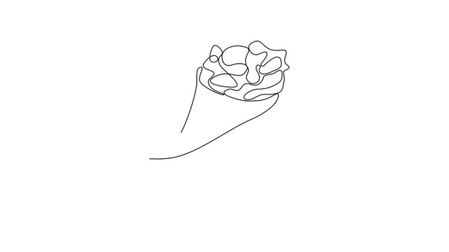 Animated self drawing of Kebab food video design illustration. Traditional food in simple linear style video design concept. Traditional foods have gained global popularity in world communities.