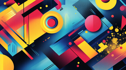 Abstract geometric design with vivid colors and dynamic shapes