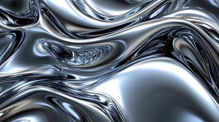 Abstract liquid metal background with swirling patterns